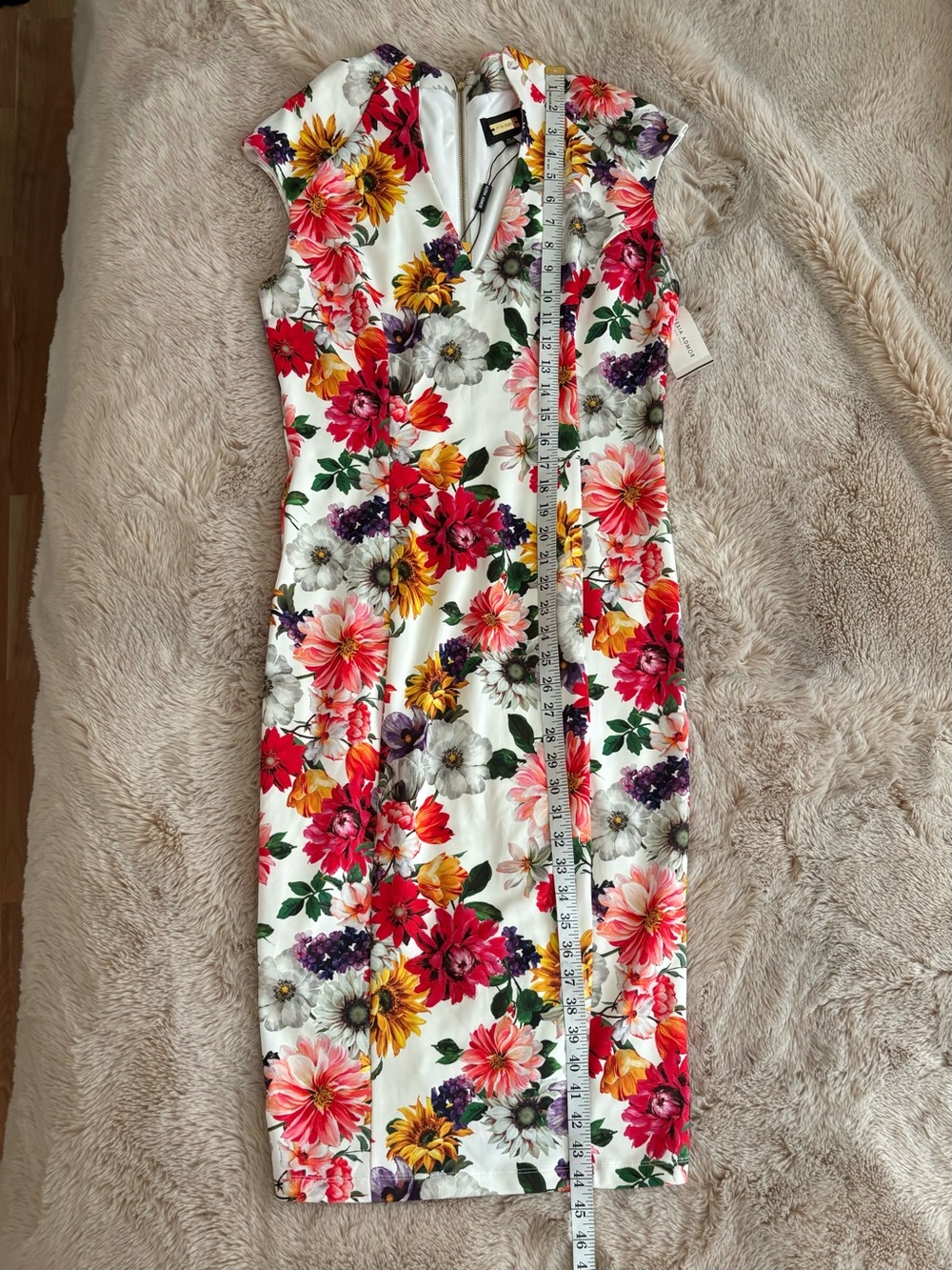 Alexia Admor NEW Floral Cap Sleeve Midi Dress Size Medium Cocktail Vacation - Picture 11 of 16